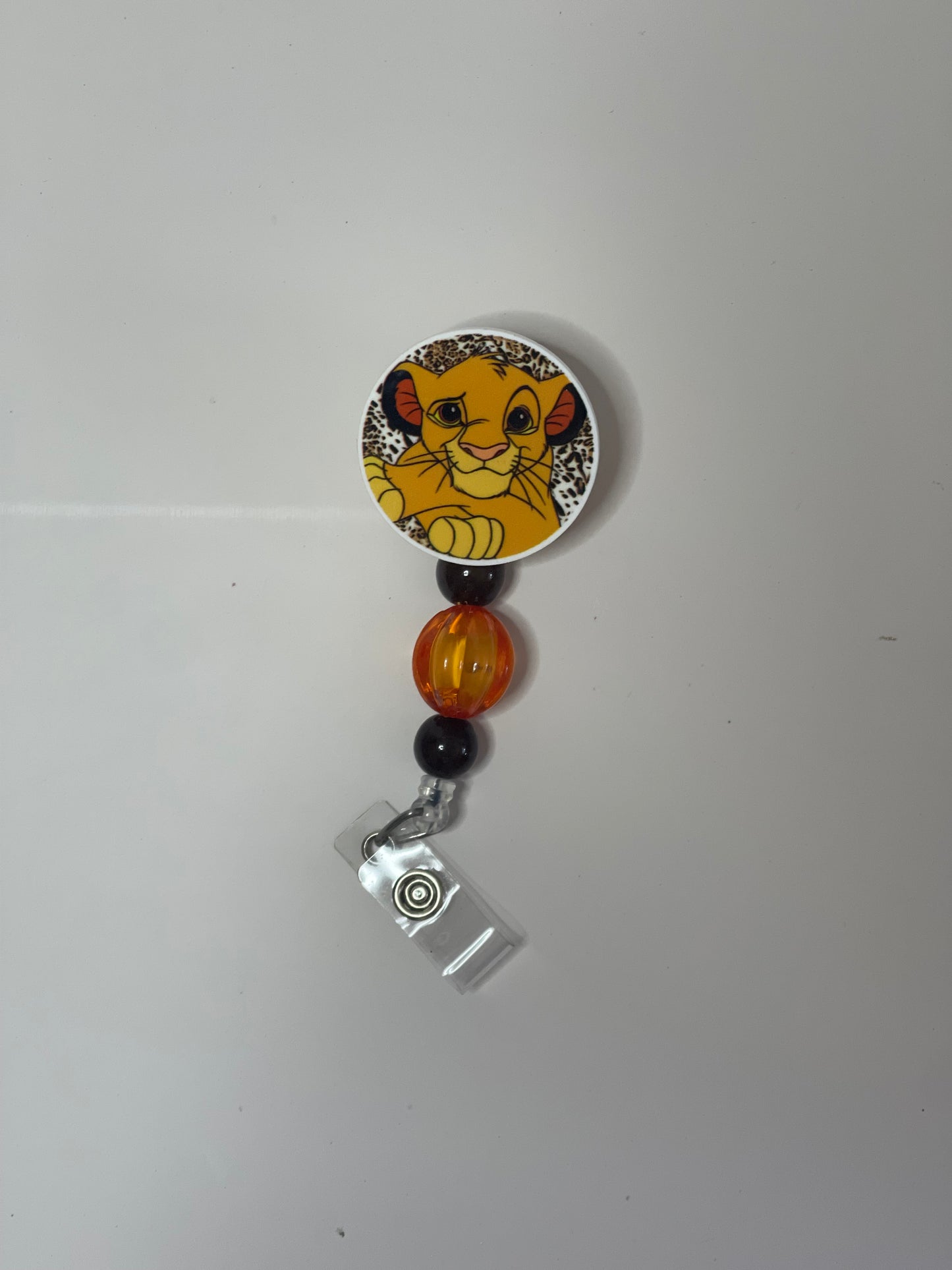 Lion Badge Reel with Beads