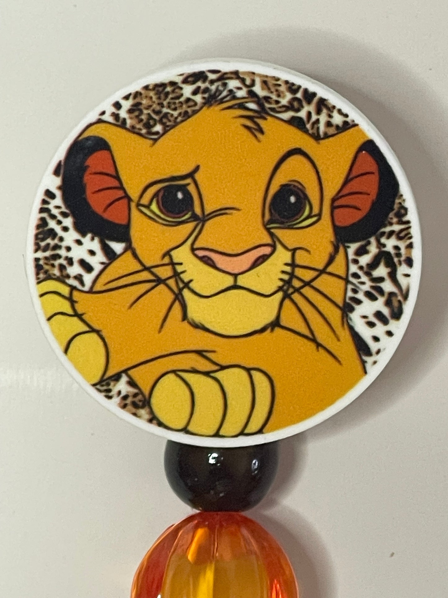 Lion Badge Reel with Beads