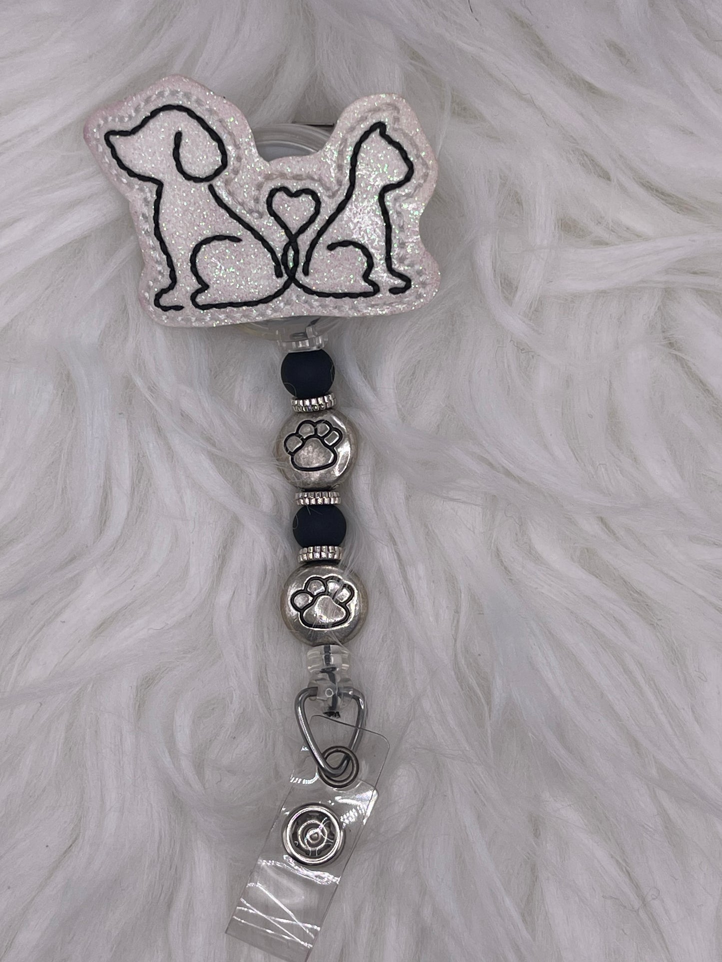 Dog and Cat Love Badge Reel