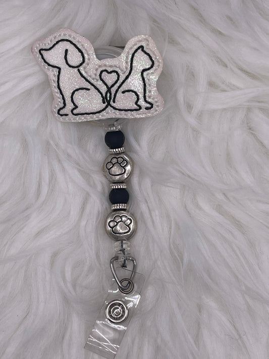 Dog and Cat Love Badge Reel